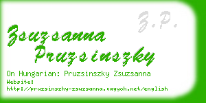 zsuzsanna pruzsinszky business card